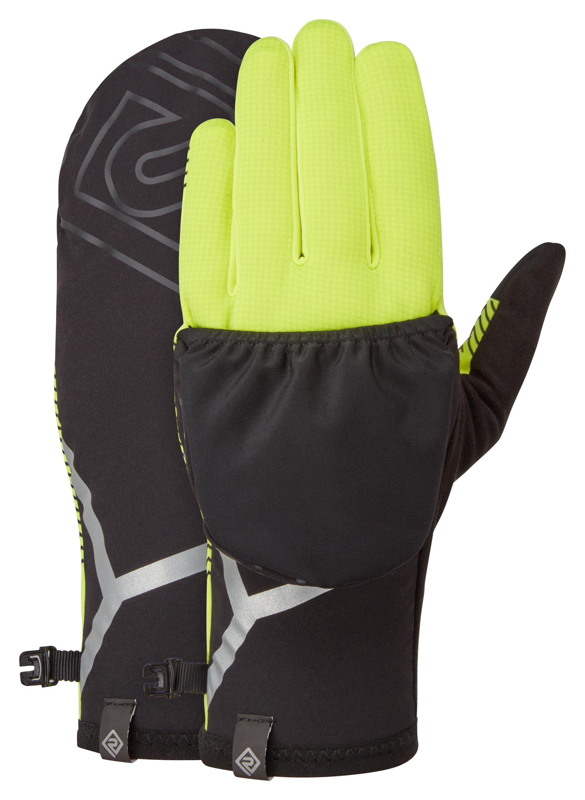 Ronhill Running, Wind-Block Convertible Glove, Fluo Yellow, L