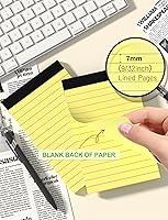 Vista 5 de Bloc de notas amarillos de 3 x 5 pulgadas, bloc de notas pequeños de 3 x 5, cuadernos pequeños de 3 x 5, bloc de notas forrados de 3 x 5, 10 blocs