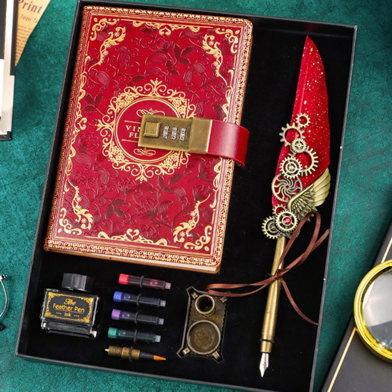 PU Leathers Notebook Sets Journal Secret Diaries Journal Notebook with Code Lock Kids Notebooks Gifts