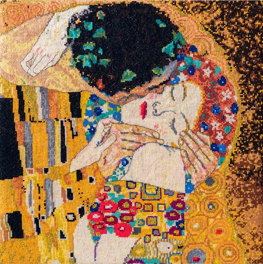 Dmc Multicolor - Museum Collection - The Kiss Cross Stitch Embroidery Kit - 1 Set