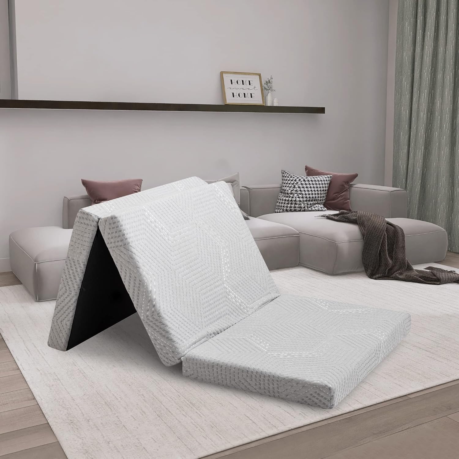 Vyfipt Tri Folding Mattress King Size,4 Inch Tri Fold