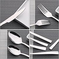 Vista 3 de Kekow Juego de cubiertos de acero inoxidable de 80 piezas, juego de cubiertos para 16