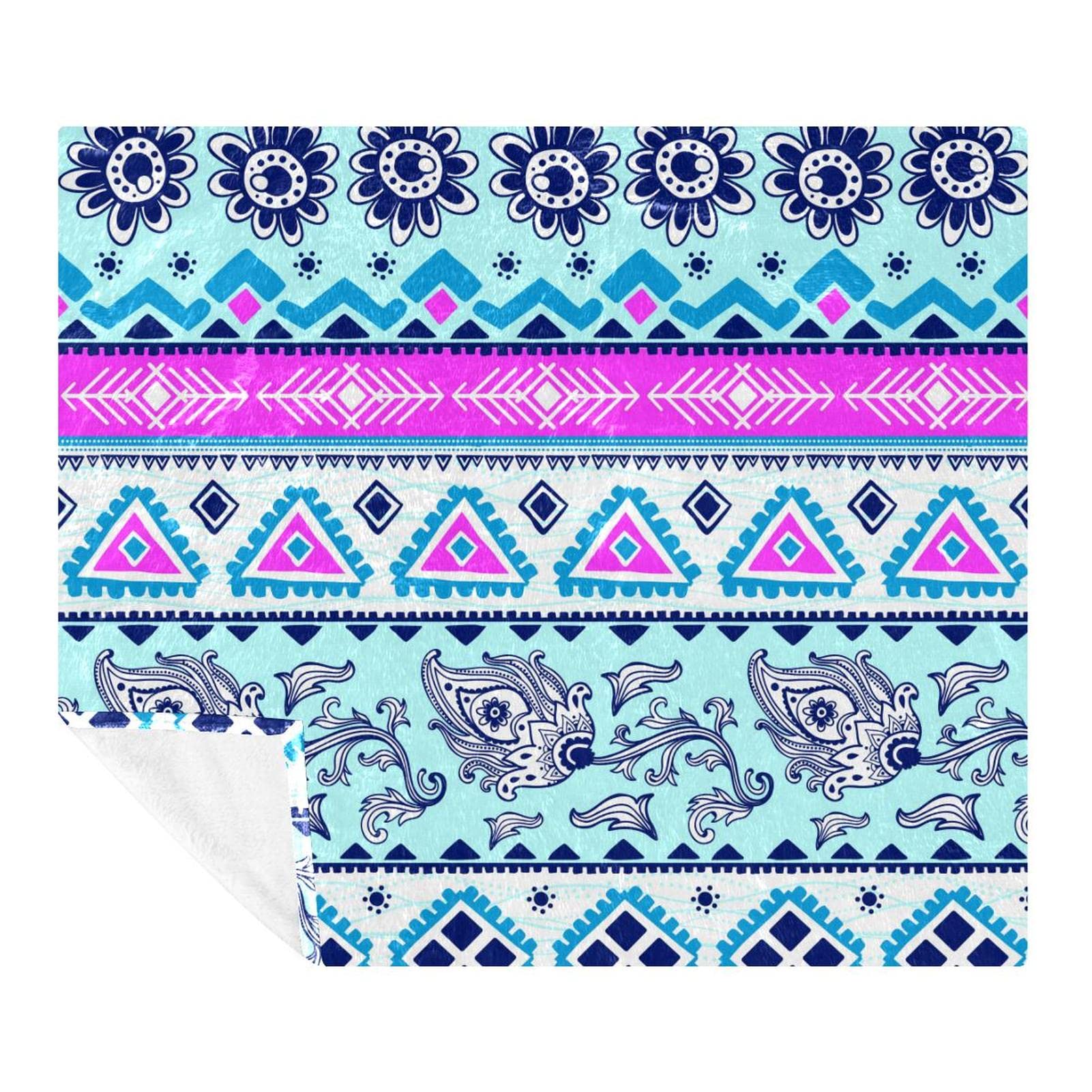 Manta de forro polar, súper suave y lujosa, con estampado de estilo bohemio