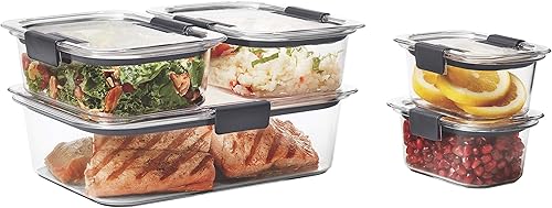 Miniatura 3 de Rubbermaid Brilliance - Recipientes de almacenamiento de alimentos a prueba de fugas con tapas herméticas juego de 5 unidades 10 piezas en total sin
