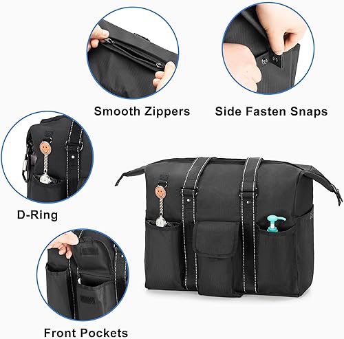 Miniatura 10 de Damero Bolsa de enfermera para el trabajo, bolsa de servicio de enfermera para la salud en el hogar, bolsa de mano de trabajo de enfermería con