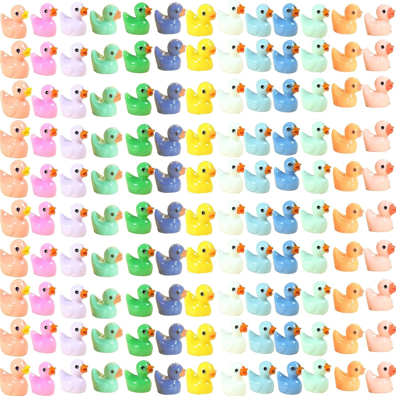 150Pcs Tiny Ducks 13 Colors Little Duck Figures Plastic