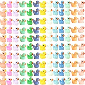 100pcs Mini Resin Ducks Colorful Tiny Ducks Plastic Small Miniature Ducks | UK