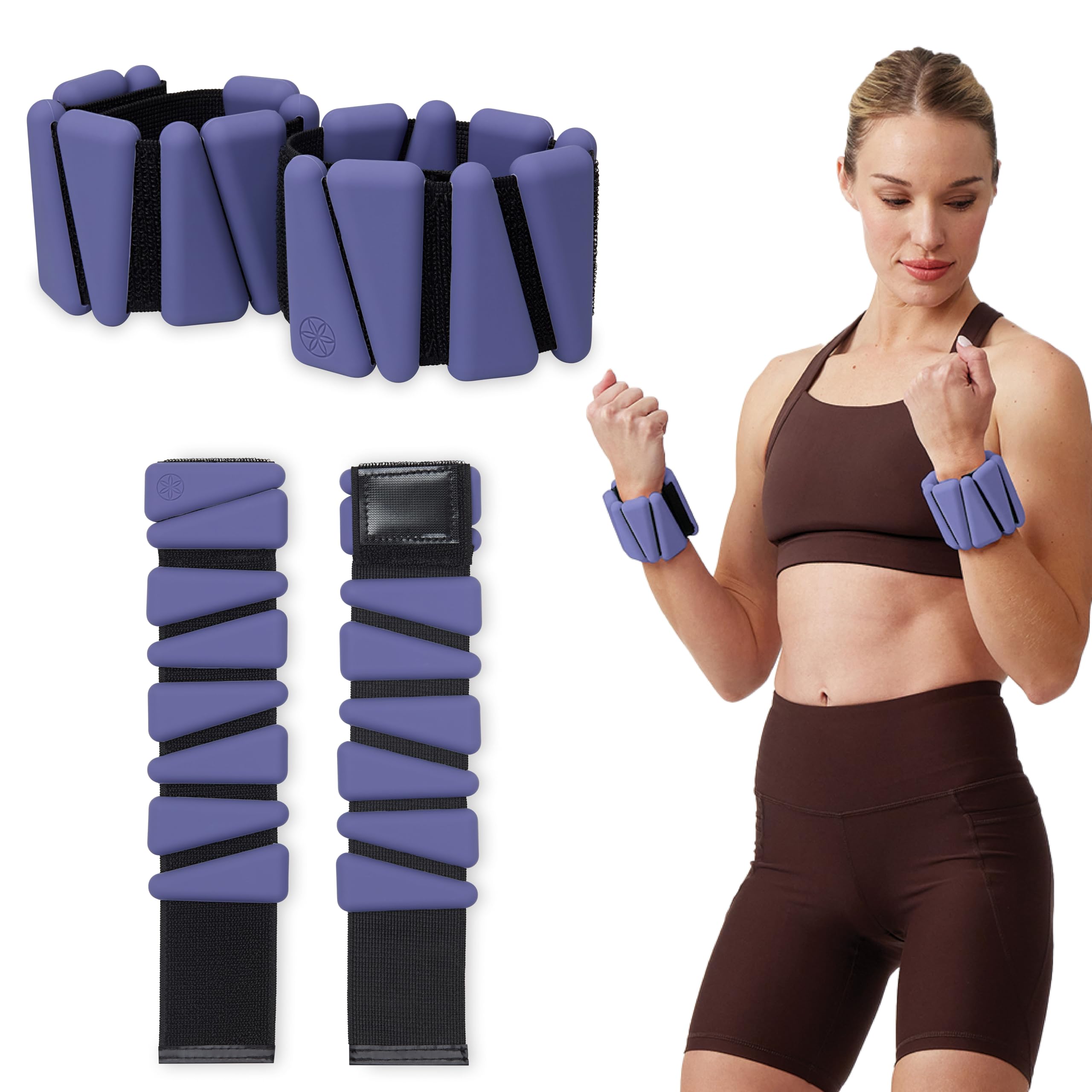 Gaiam Wrist and Ankle Weights Wearable Bracelet to Strengthen Tone Sculpt Adjustable Ankle Weights for Women Men for