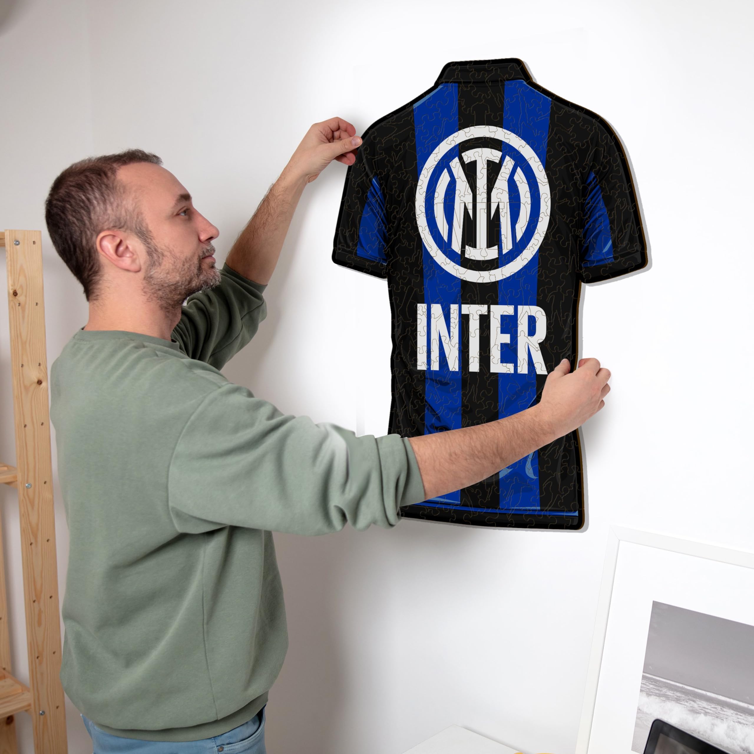 Iconic Puzzles, Inter Logo, Official Product, Wooden Puzzle for Adults and Children 100% Sustainable Wood, Size S 150 pieces - Image 2