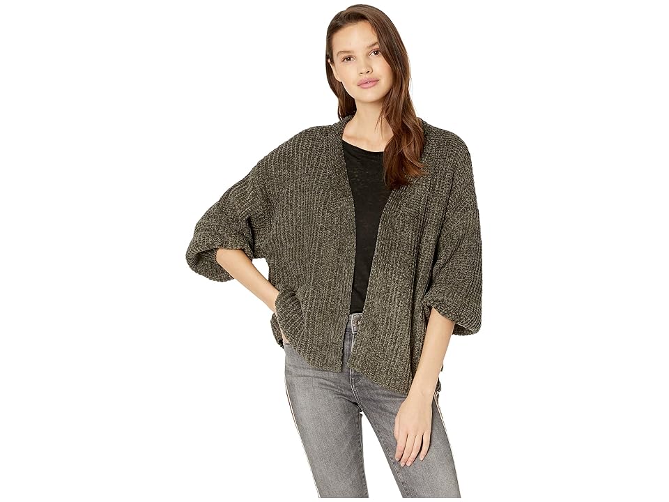 

ROMEO & JULIET COUTURE Oversized Chenille Cardigan (Olive) Women's Sweater