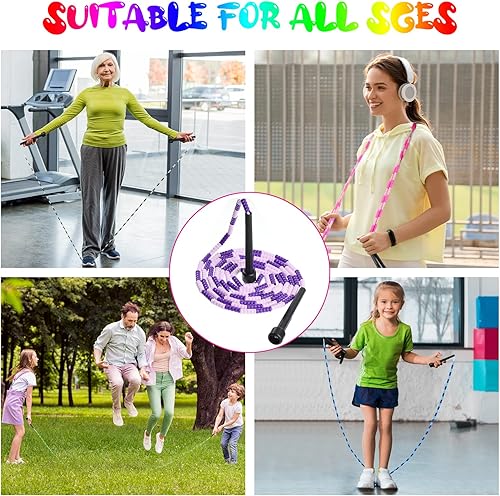 Miniatura 5 de Junkin Paquete de 36 cuerdas de saltar para niños, longitud ajustable, cuerda de saltar segmentada libre a granel para juguetes, cuerdas de salto de