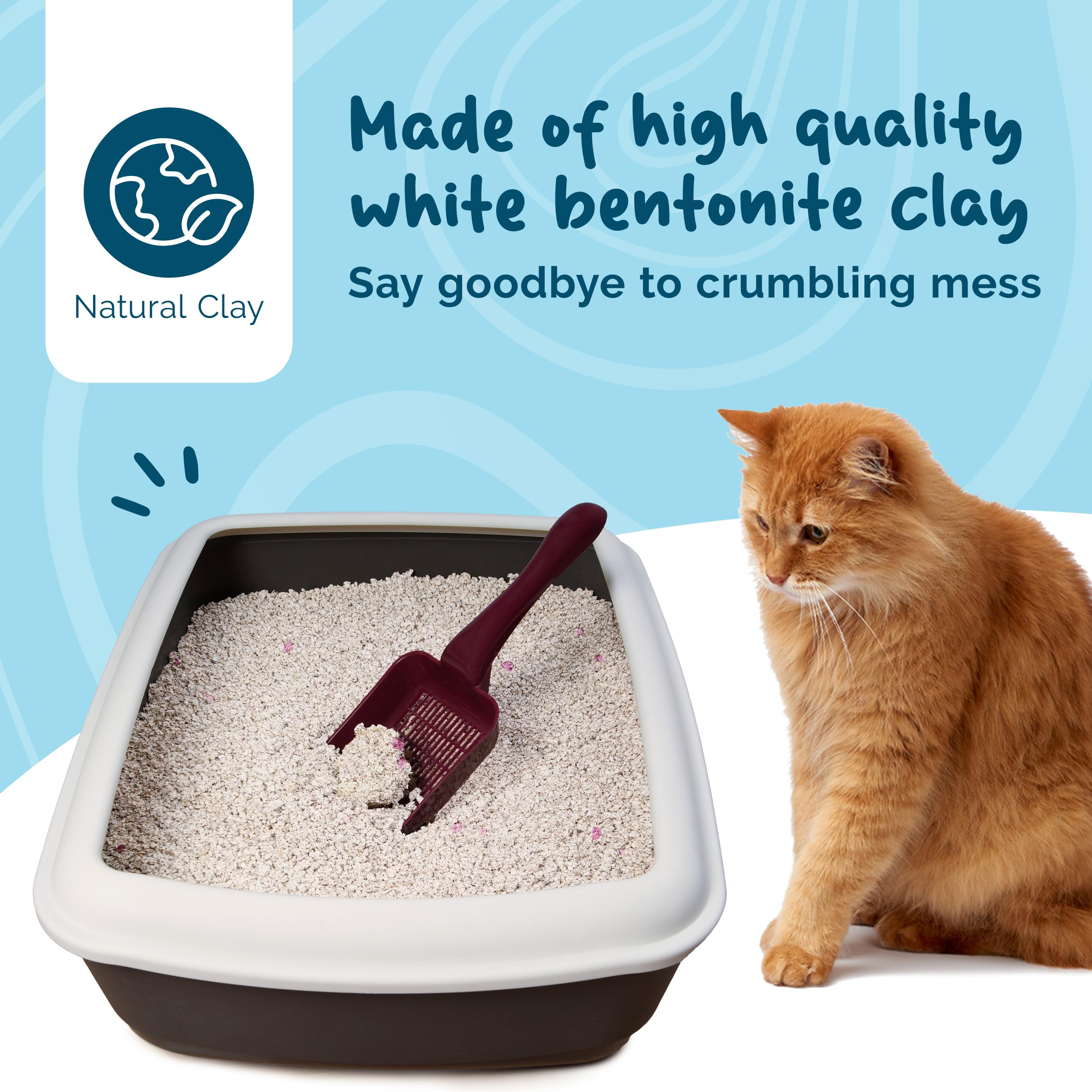 Petsentials Litière agglomérante pour chat – 10 L | Litière naturelle en bentonite pour chat pour une absorption ultra | Contrôle des odeurs | Parfum de lin frais
