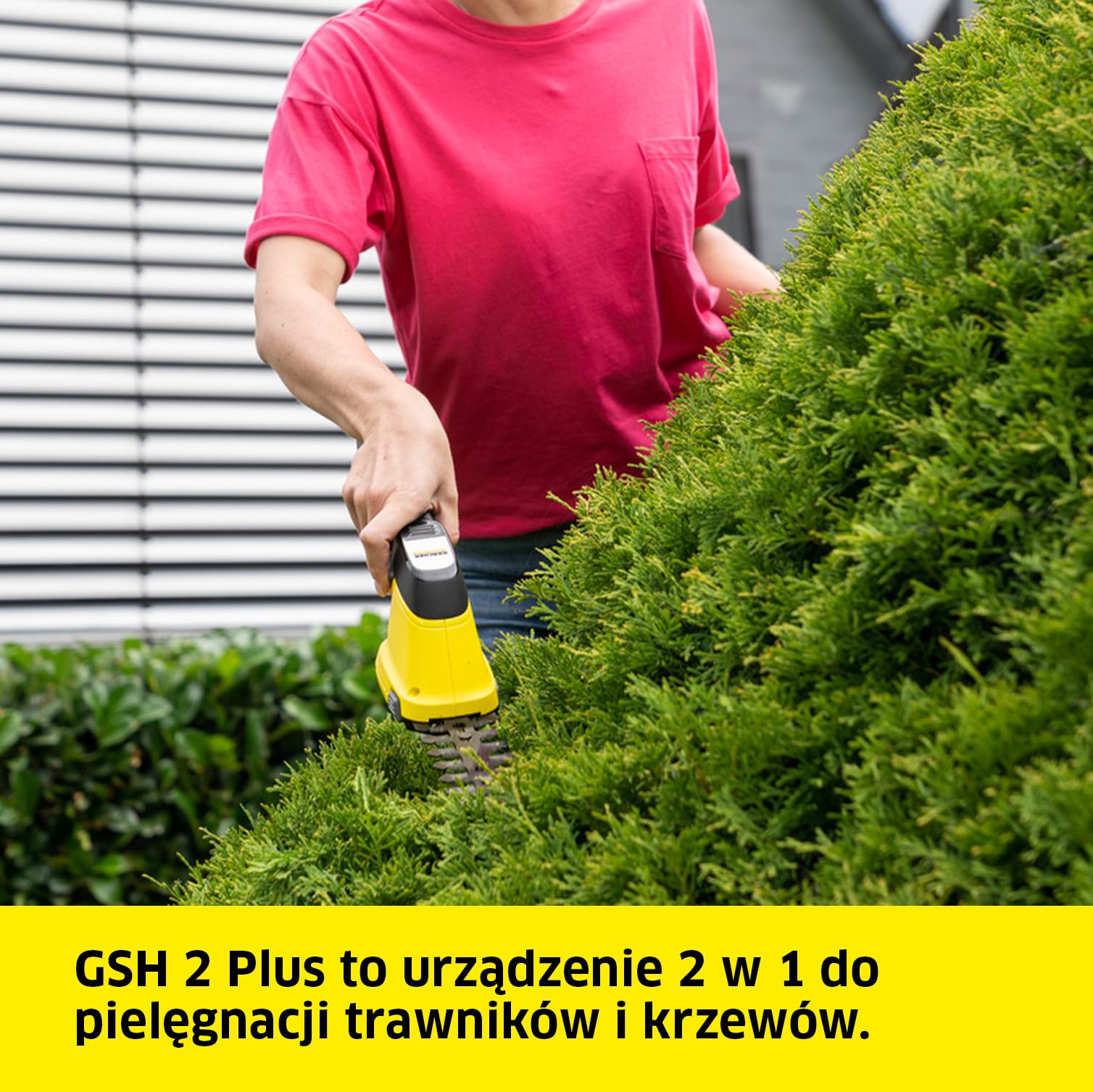 Kärcher Nożyce do trawy i krzewów GSH 2 Plus, ostrze do trawy 8 cm, ostrze do krzewów: 11 cm, czas pracy: ok. 50 min, około 400-500 m na naładowanie baterii, wyłącznik bezpieczeństwa, ładowarka
