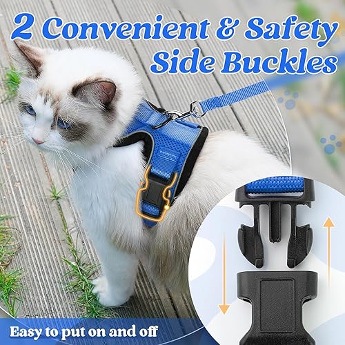 Miniatura 71 de rabbitgoo Arnés y correa para caminar, a prueba de escapes, chaleco suave y ajustable para gatos, fácil de controlar, transpirable, tiras
