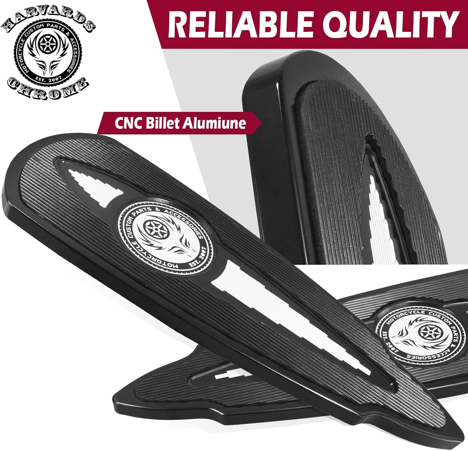 Rider Floorboards for Roadmaster Challenger Pursuit Chieftain Springfield 2014-2025 (Rider-Gloss Black)