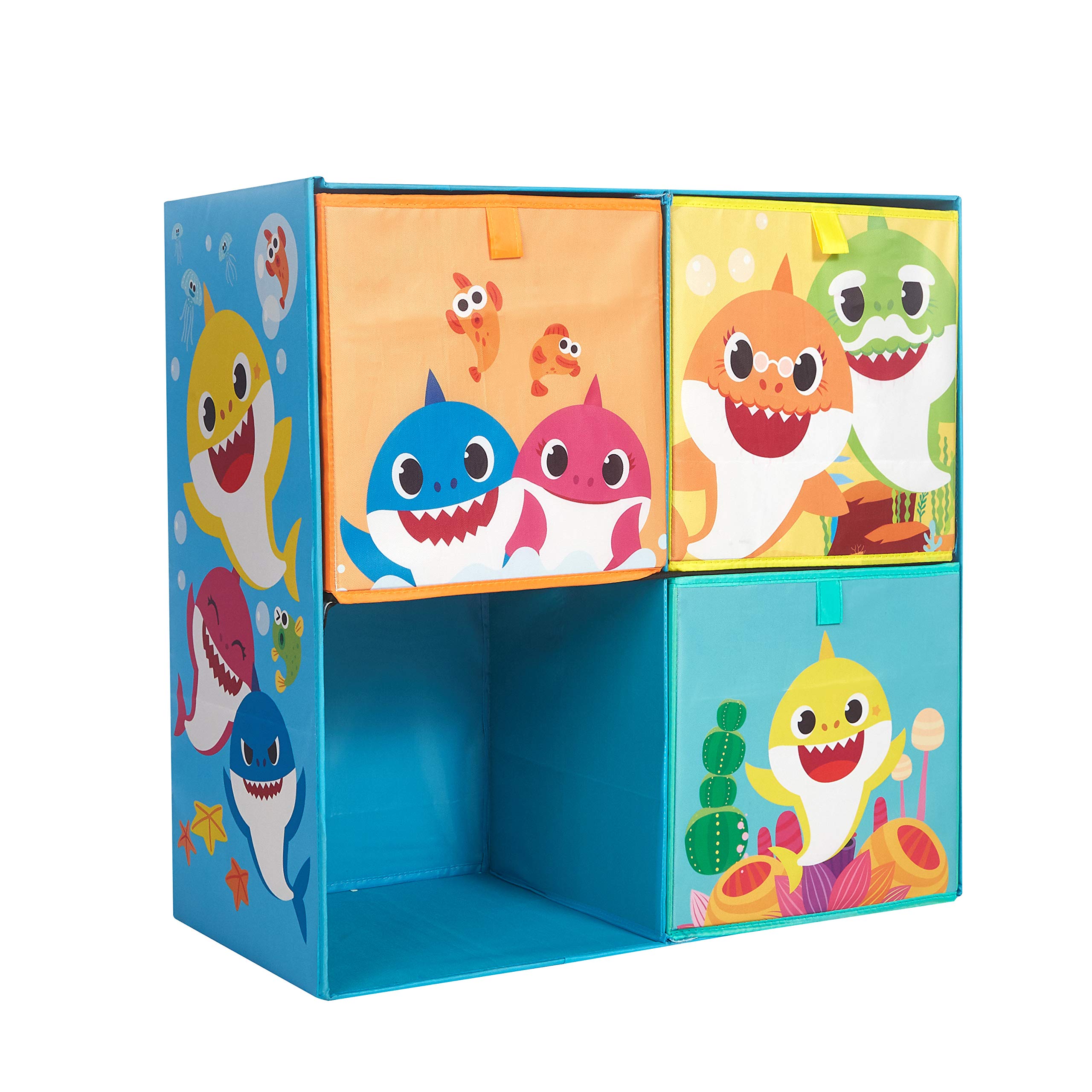 Baby Shark Collapsible Soft Storage Cubby with 3 Collapsible Cubes