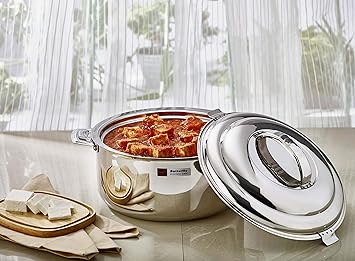 Butterfly Stainless Steel Elite Insulated Casserole Hot Box, 3.5 litres, Silver,Solid