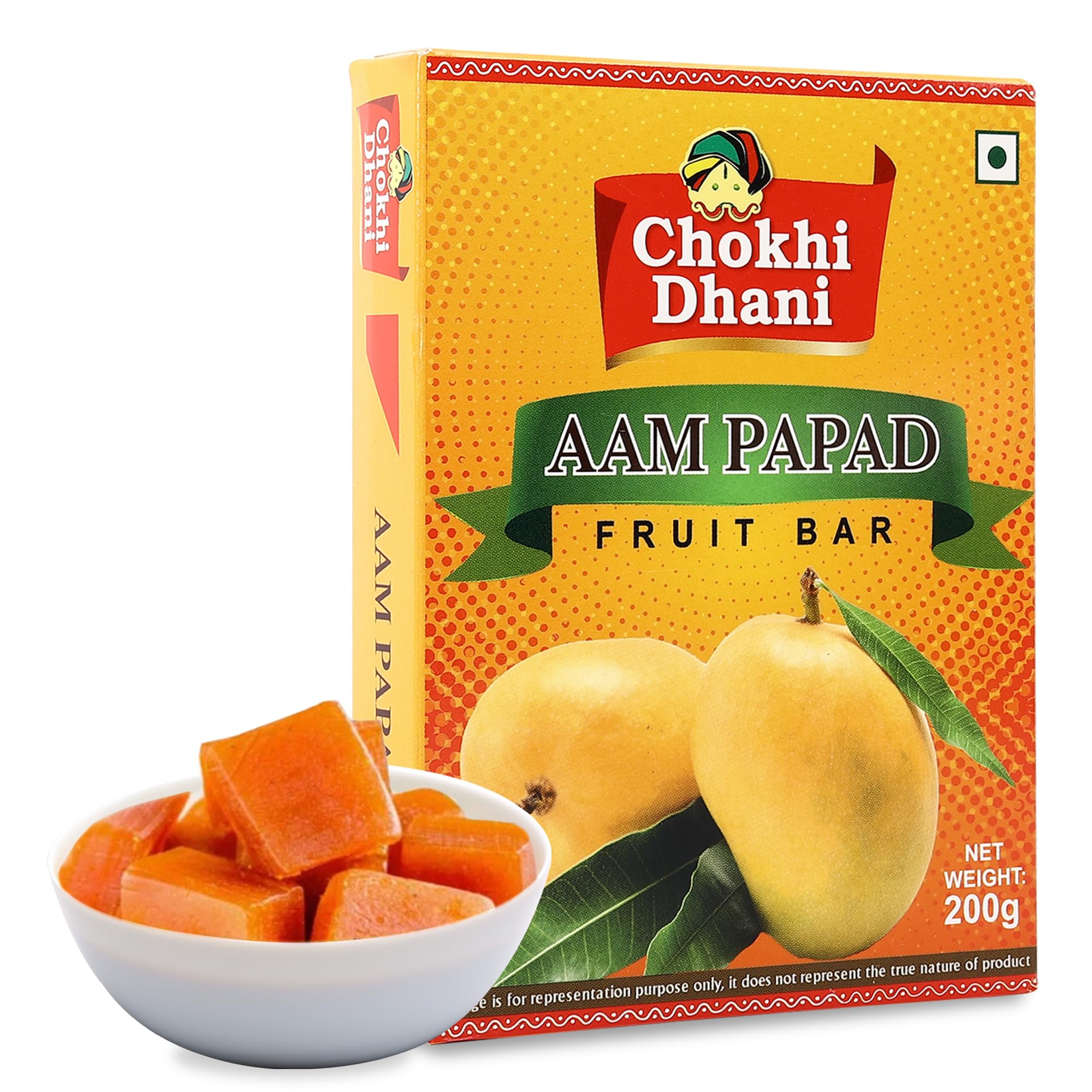 Aam Papad | Sweet & Tangy | Mango Fruit Bar | Healthy Fruit Snacks | 200 gm