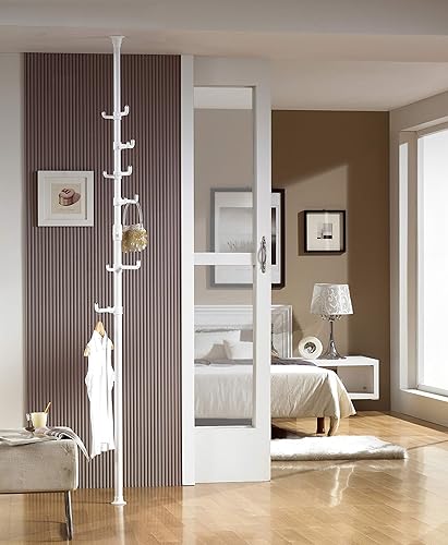 Miniatura 7 de Perchero de acero One Touch, perchero independiente, para ropa, sombreros, monedero, bolsos, para sala de estar, dormitorio, oficina en casa, hecho