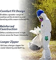 Vista 6 de DuPont Tyvek 400 TY127S - Overol protector desechable con capucha y puño elástico, color blanco