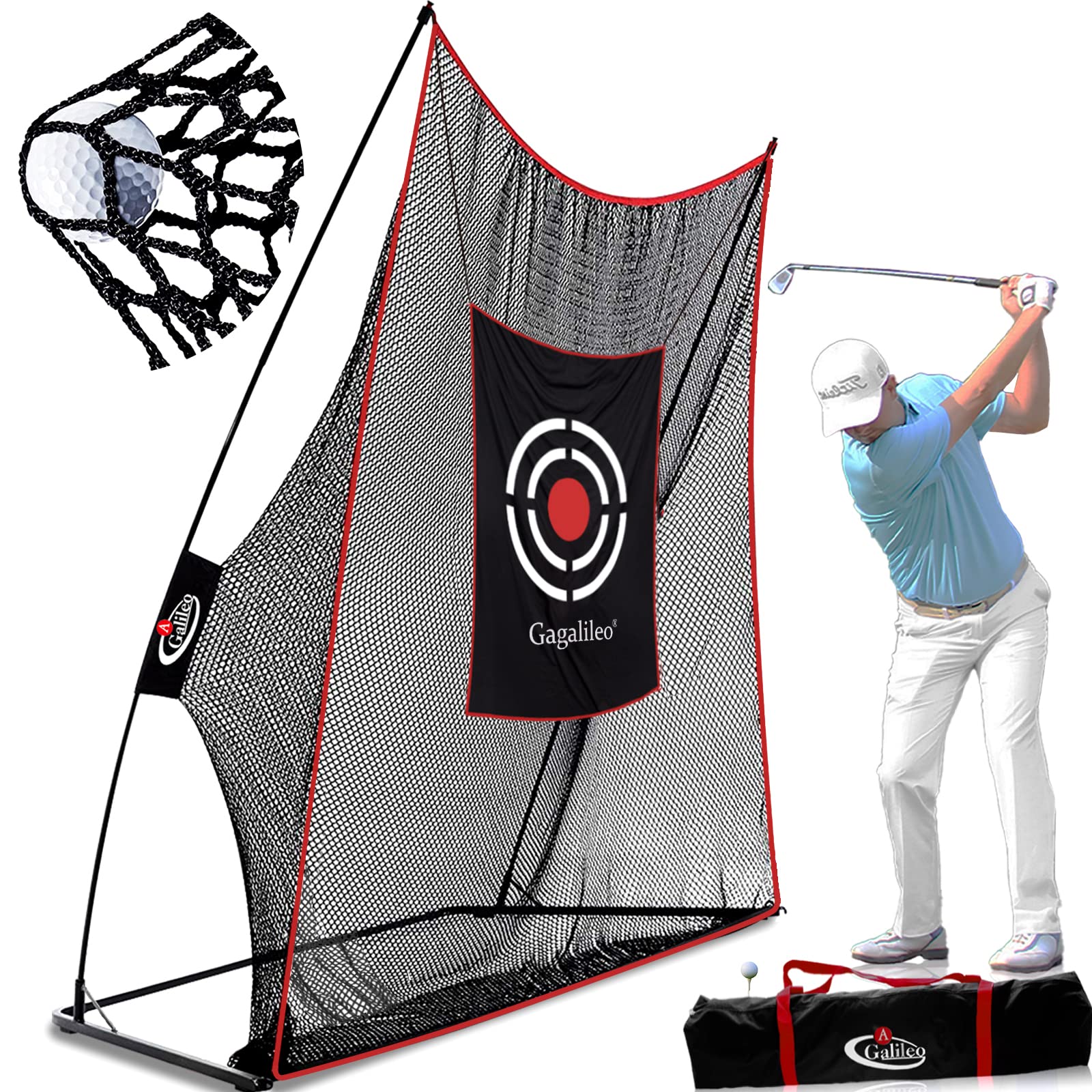Gagalileo Golf Hitting Net,Golf Training Nets,Golf Net for Indoor,Golf Driving Net,Golf Practice Net,Golf Swing Net with Target Cloth and Carry Bag(Size Optional)