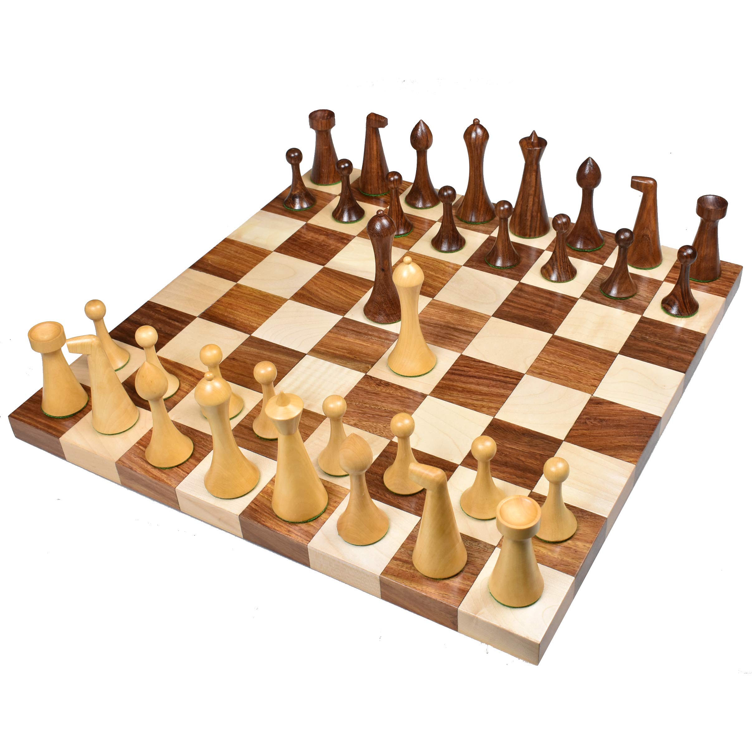 Herman Ohme Minimalist Combo Chess - Set di scacchi e tavola in palissandro dorato