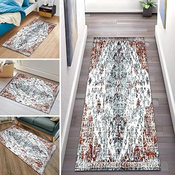 Hallway Runner Rug, 1m 1.5m 2m 2.5m 3m 3.5m 4m 4.5m 5m 6m Non Slip Entrance Very Long Narrow Carpet Runner, Washable Kitchen Floor Carpet for Living Room Bedroom Dining Room Size 2 ft 3.3 ft