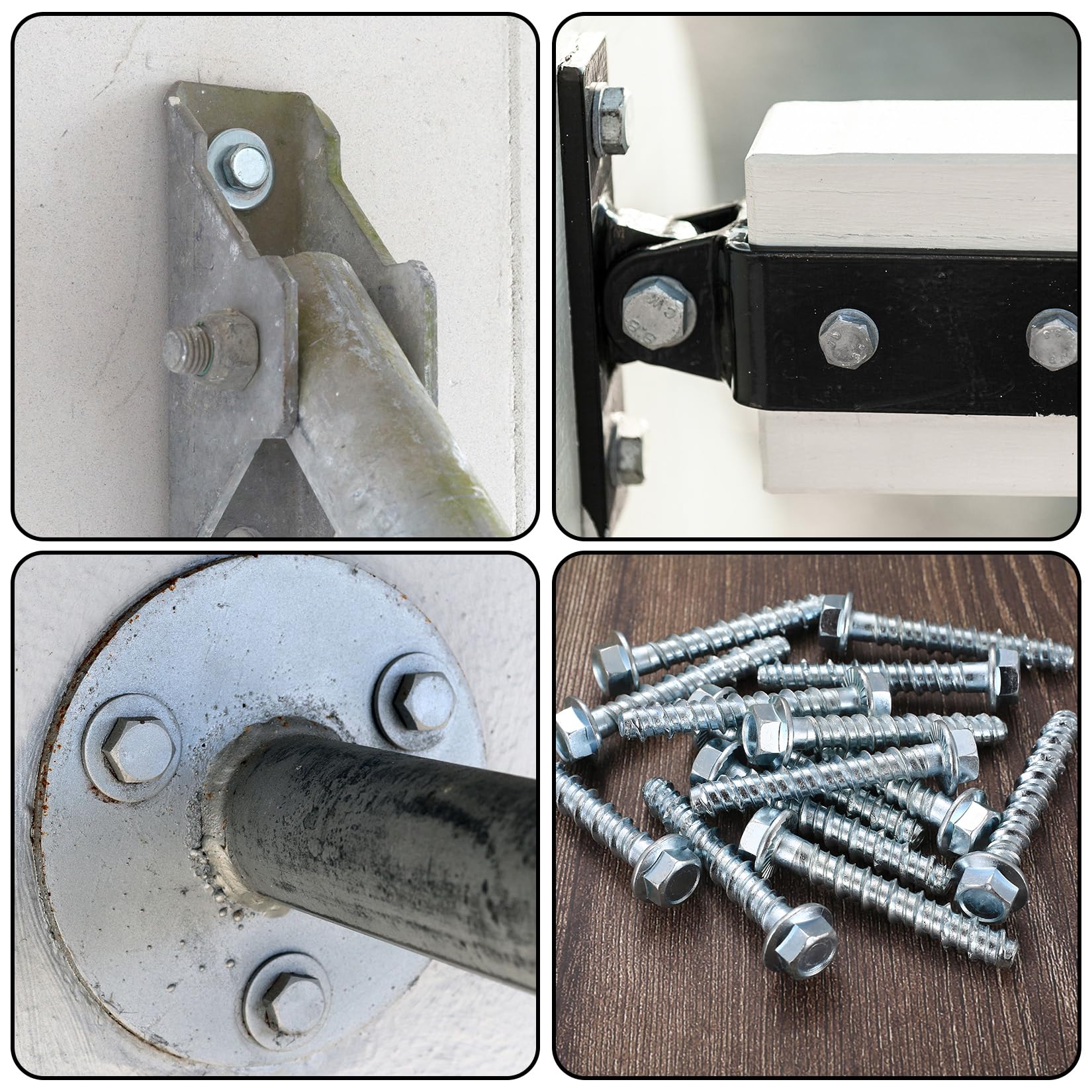 Set di 40 viti per calcestruzzo M6 x 50 mm, testa esagonale, viti per calcestruzzo zincate con disco per muratura architettura industriale