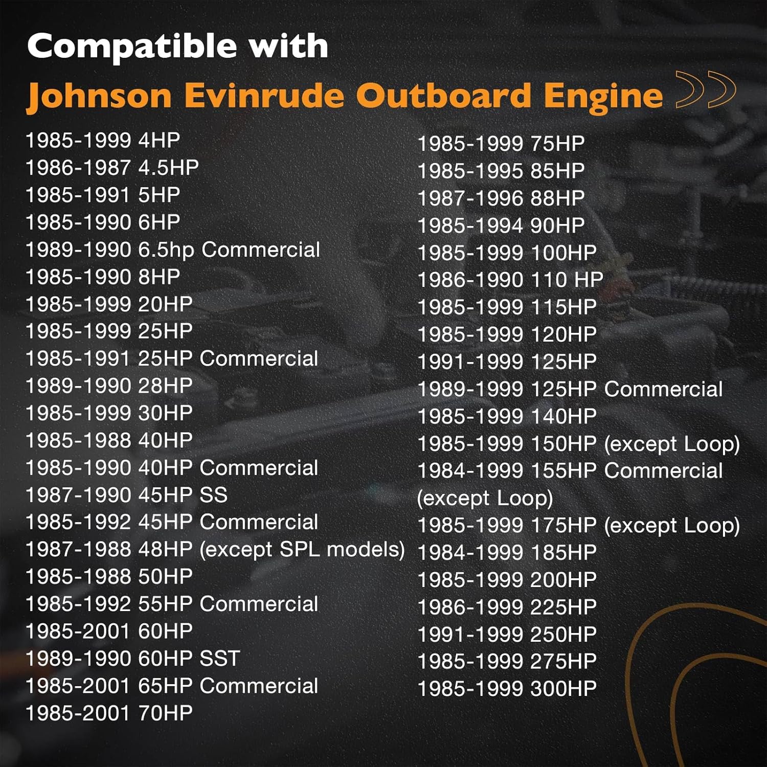 582508 Ignition Coil Pack (4pcs), Compatible with Johnson Evinrude Outboard Engine 25HP/70HP/85HP/90HP/115HP/110HP/120HP/140HP/175HP& More, Replaces# 582508, 18-5179