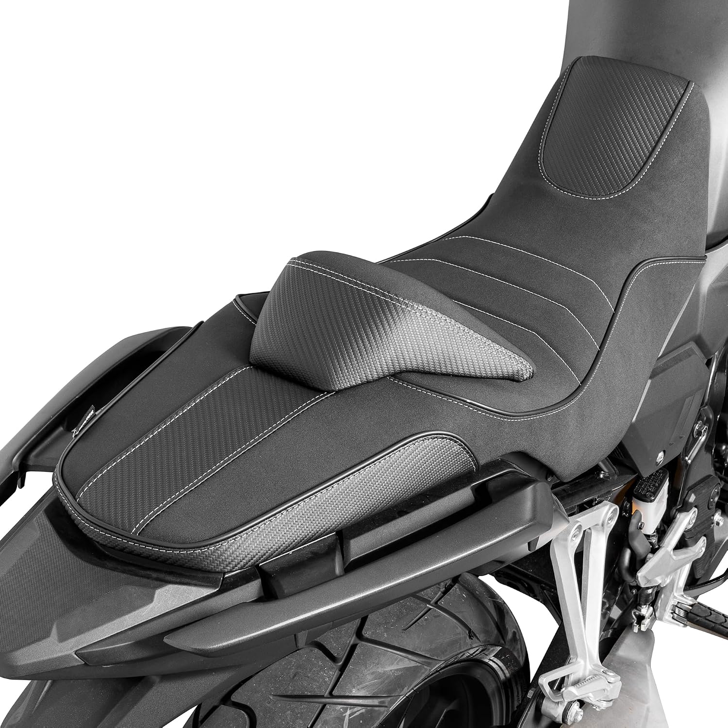 Motorcycle Complete One-Piece Seat with Backrest for Honda NX400 NX500 2024 2025 NX 500 400 Thickenth +15mm Cushion Cover Pillion Pad Set (Thicken-Black)