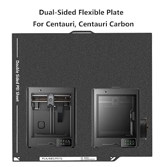 Double-Sided Black PEI Build Plate for Elegoo Centauri Carbon, Textured PEI Plate Print Bed Platform Spring Steel Flexible Sheet for Centauri Carbon/Centauri, 260X271MM