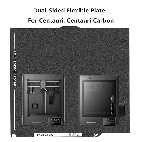 Double-Sided Black PEI Build Plate for Elegoo Centauri Carbon, Textured PEI Plate Print Bed Platform Spring Steel Flexible Sheet for Centauri Carbon/Centauri, 260X271MM