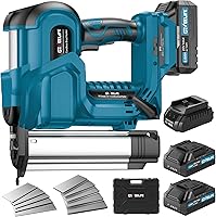 GEVEELIFE Cordless 2" Brad Nailer: 2-in-1 18G Nail & Staple Gun, 2x 2.0Ah Batteries, 1000 Nails, Adjustable Depth, Dual Modes for Woodworking