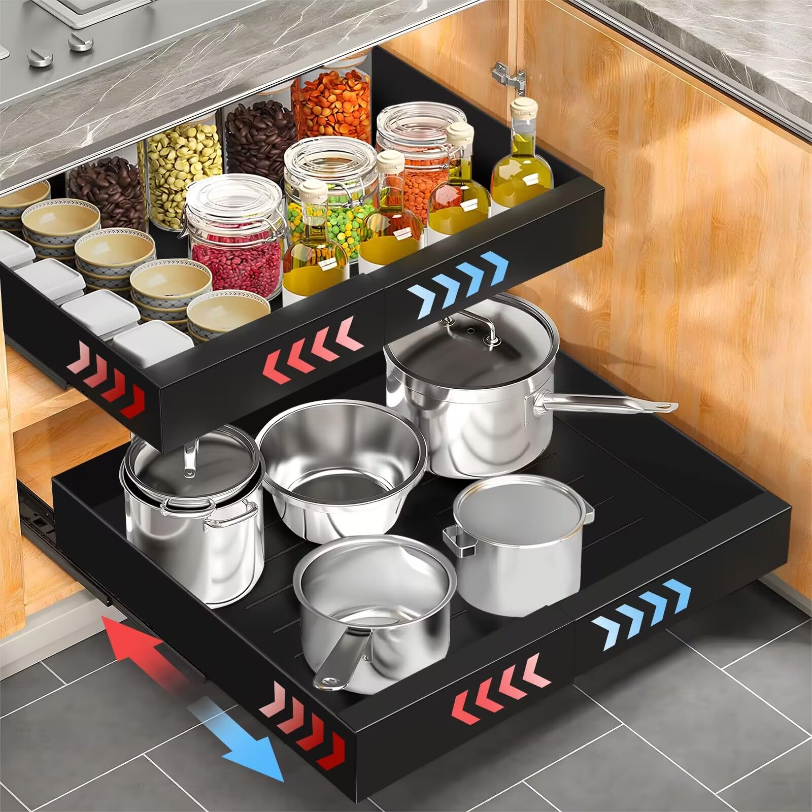 Roll Out Shelves For Kitchen Cabinets Heavy Duty Pull-Out Cabinet ...