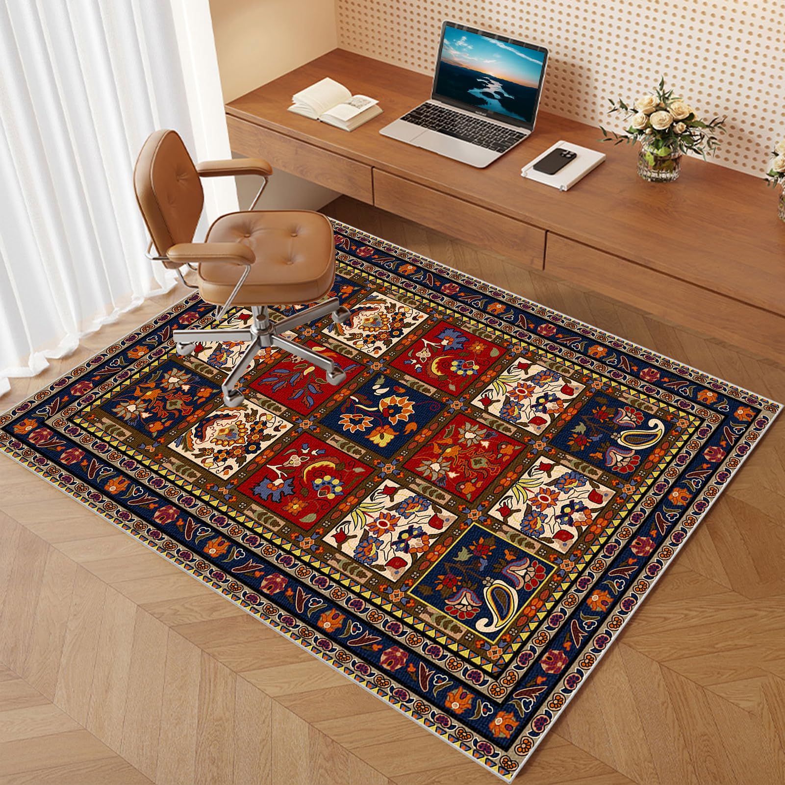 Office Mat Carpet Non-slip Back Floor Protectors Mats Protectors for Rolling Chairs Heavy Duty Gaming Chair Mat Multi-Purpose Floor Protectors for Hardwood Floors Tile Laminate Floor 160 x 180 cm