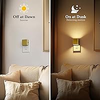 Vista 4 de JandCase Night Light,Automatic Night Lights Plug into Wall,Dusk to Dawn,2 Pack Soft White 3000K Brightness Adjustable Nightlight for Kids Bedroom