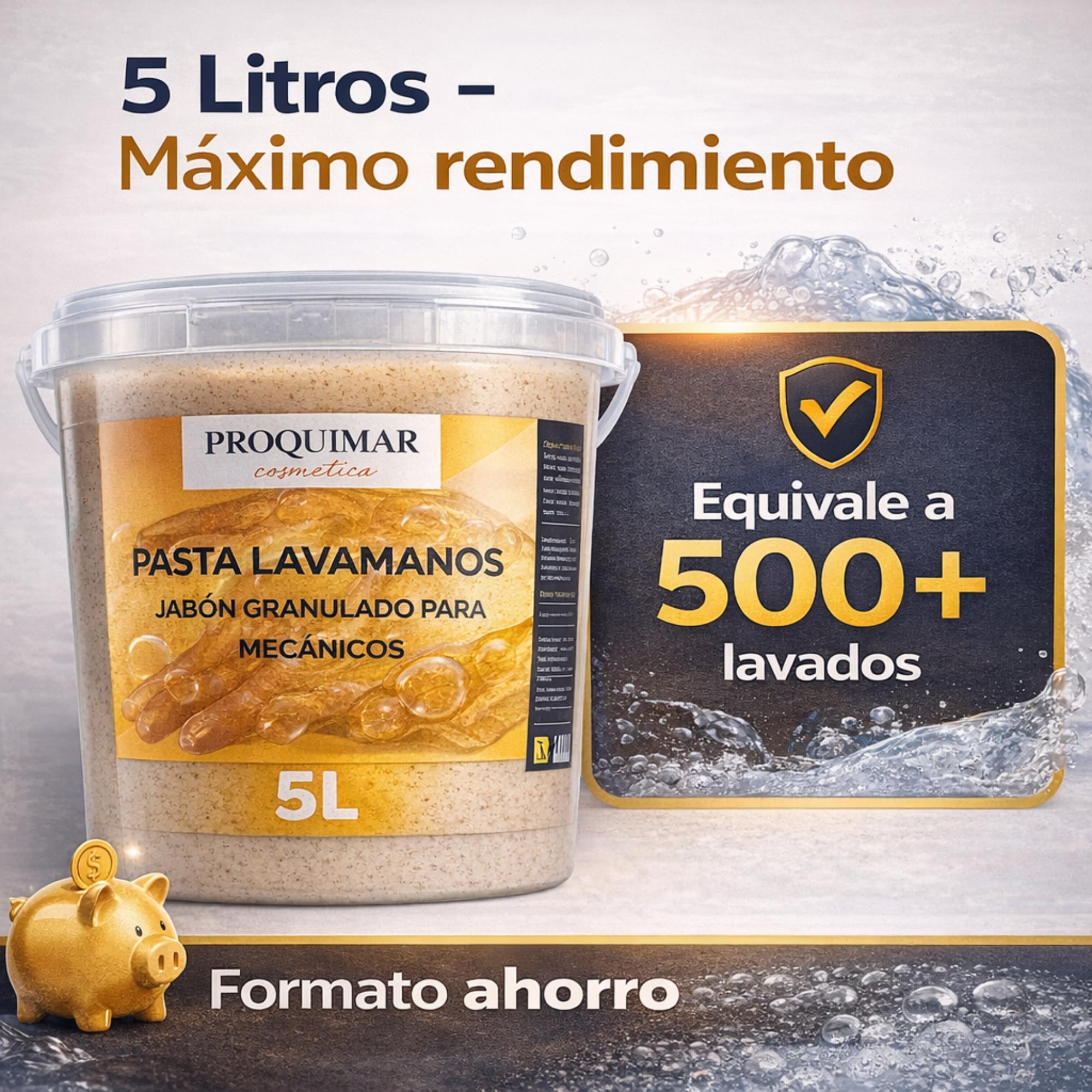 Pasta Lavamanos Profesional 5L – Jabón Granulado para Mecánicos – Limpieza Profunda sin Disolventes – Uso Industrial