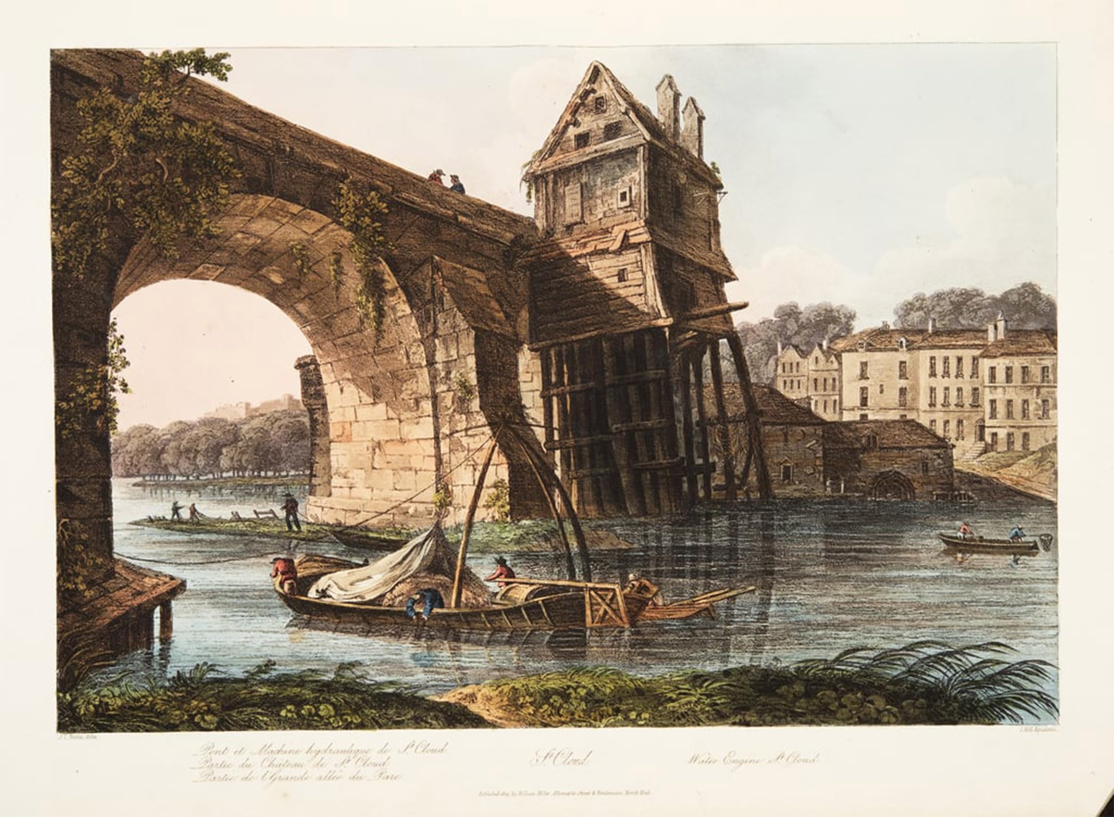 POSTERIIk Famous Modern Artwork Art Mural St Cloud Water Engine by Claude Nattes Oil Paintings Pictures for Home Decor 60x90cm