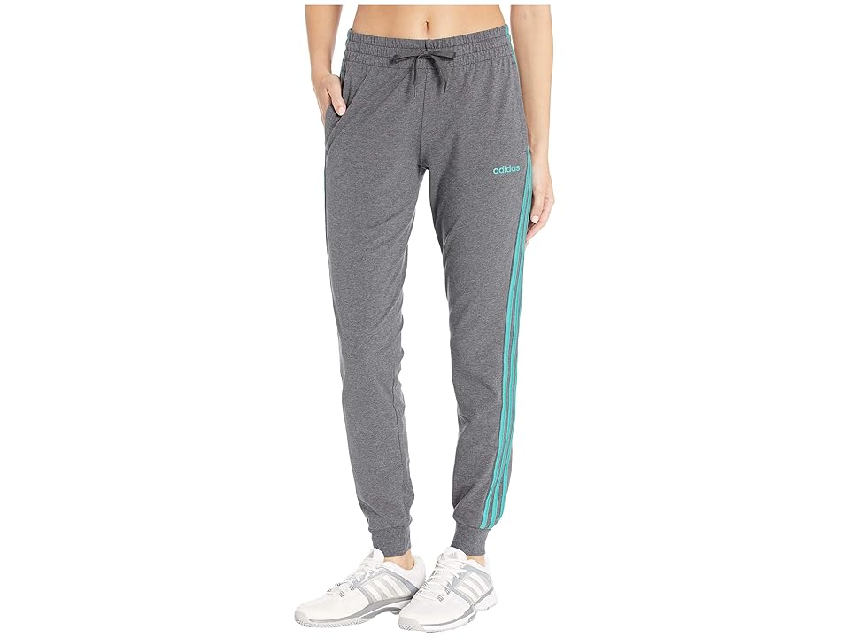 

adidas Essential 3-Stripes Jogger (Dark Grey Heather) Women's Workout, Gray
