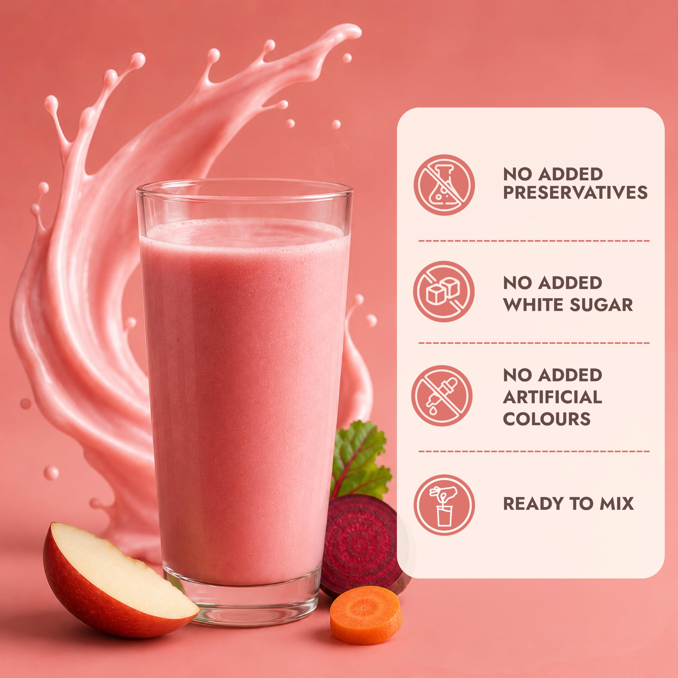 Sweet Karam Coffee ABC Milk Mix – 500 g | No Refined Sugar, Artificial Colors or Preservatives | Apple, Beetroot & Carrot Instant Drink Powder for Kids & Adults | Rich in Fiber & Vitamins | Pack of 2 (250g Each) 1