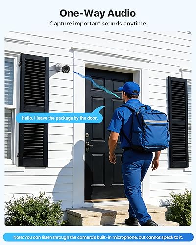 Miniatura 4 de ZOSI Sistema de cámara de seguridad de 5MP con audio, 4 cámaras IP PoE con cable de 4MP para interiores y exteriores, detección inteligente de