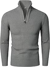 HOOD CREW Men’s Long Sleeve Jumper Causal Tops Fall Stand Collar Zipper Pullovers