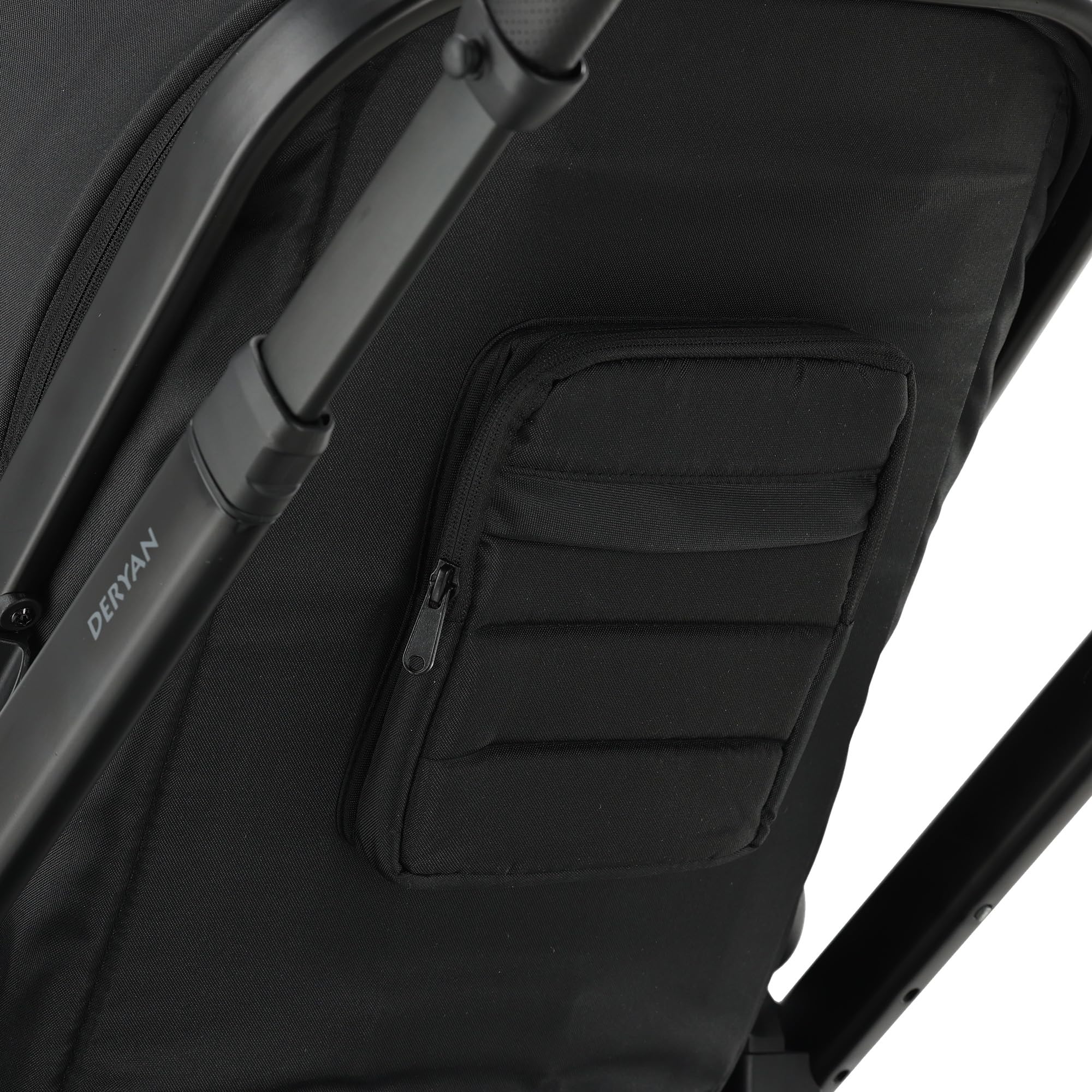 Deryan Evy V2 Passeggino per 2 bambini, Duo Tandem, 0-4 anni, doppio Duett, per neonati e bambini in età prescolare, carrozzine fino a 50 kg, passeggino, passeggino da viaggio 2 in 1, Nero con zecca