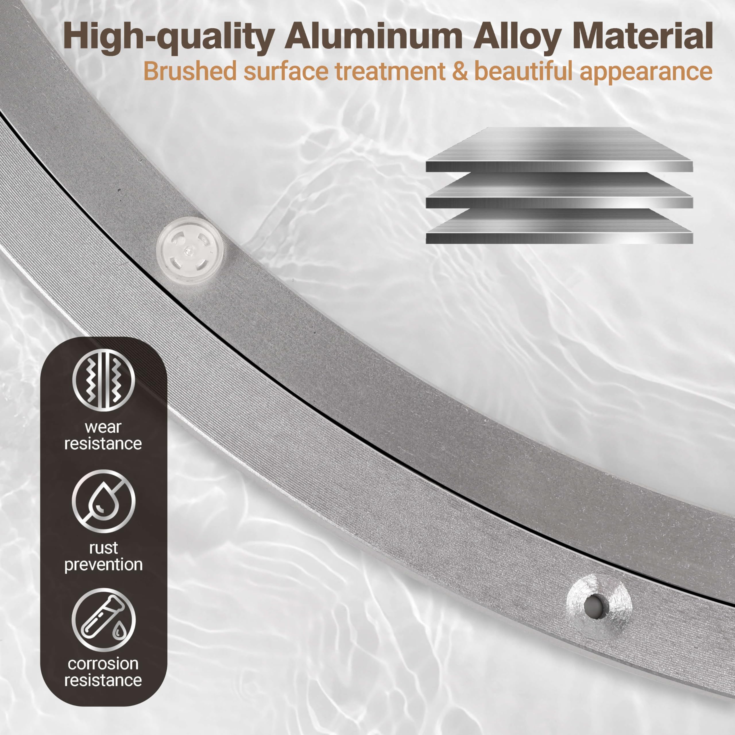 Lazy Susan Roulement de plateau tournant en alliage d'aluminium antidérapant pour salle à manger et établi, capacité de 200 kg