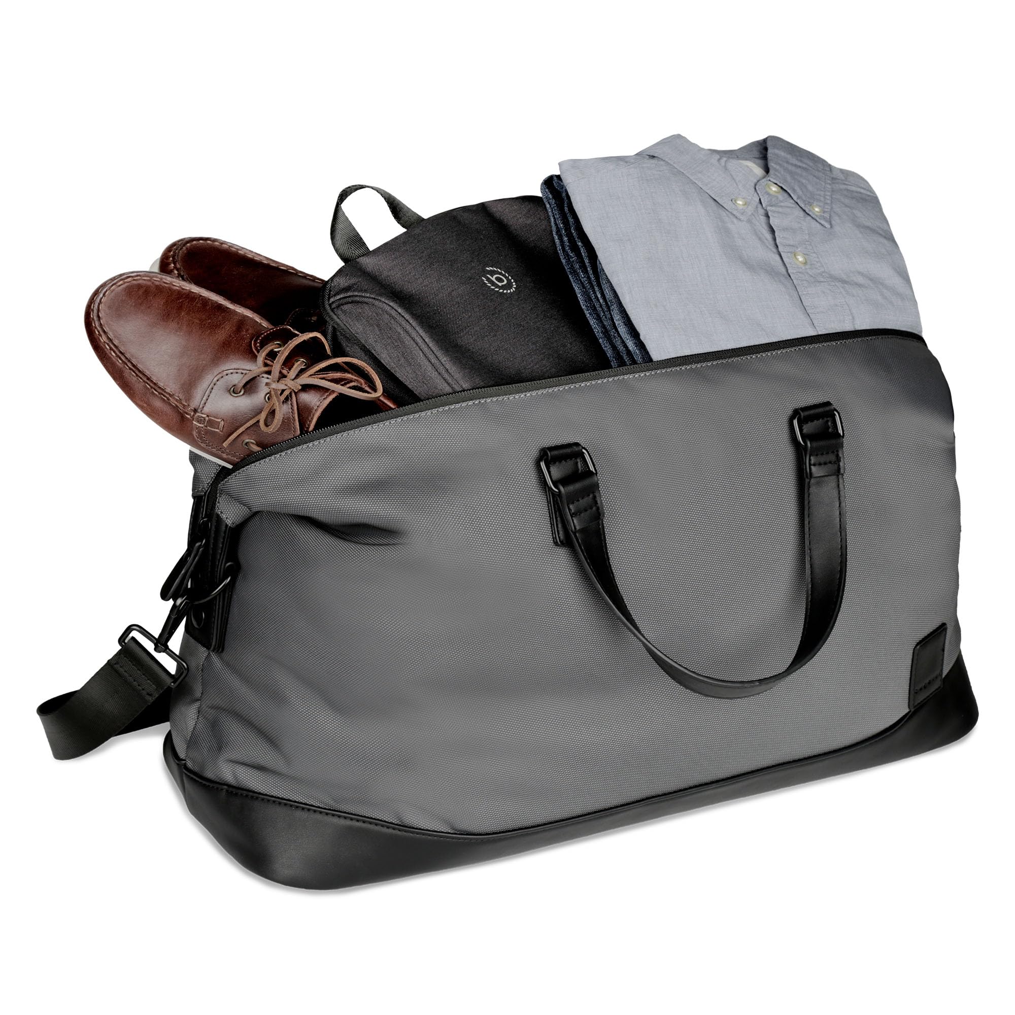 bugatti Domani 2.0 Bolsa de Viaje Fin de Semana de poliéster con Detalles Piel sintética, Gris