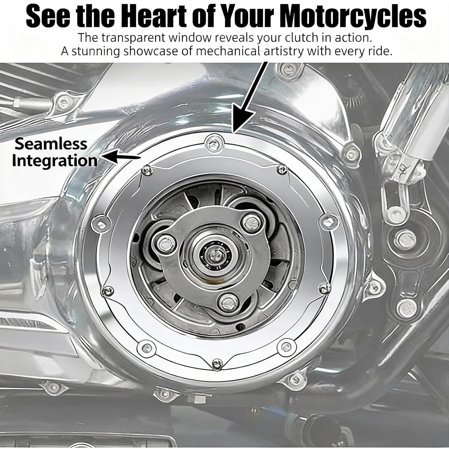Silver Transparent Derby Cover,Aluminum Primary Side Cover Compatible with CVO Limited FLHTKSE 2016-2020,CVO Street Glide FLHXSE 2016-2025