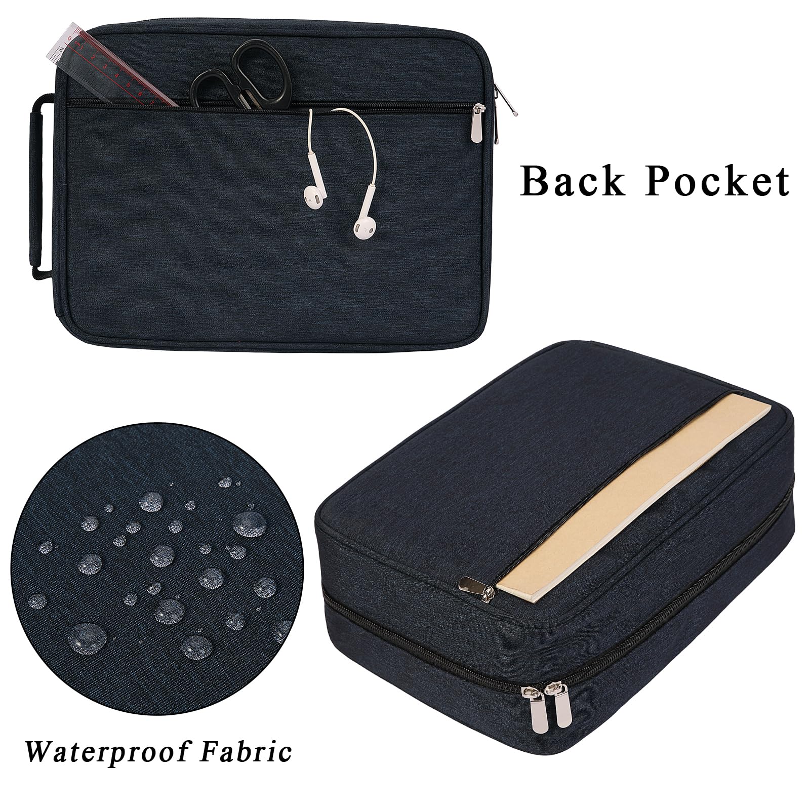 JAKAGO Trousse de Rangement Grande Capacité avec 90 Poches Élastiques – pour Jusqu'à 270 Crayons, Crayons de Couleur ou Stylos Gel – Idéal pour Les Artistes (Bleu)