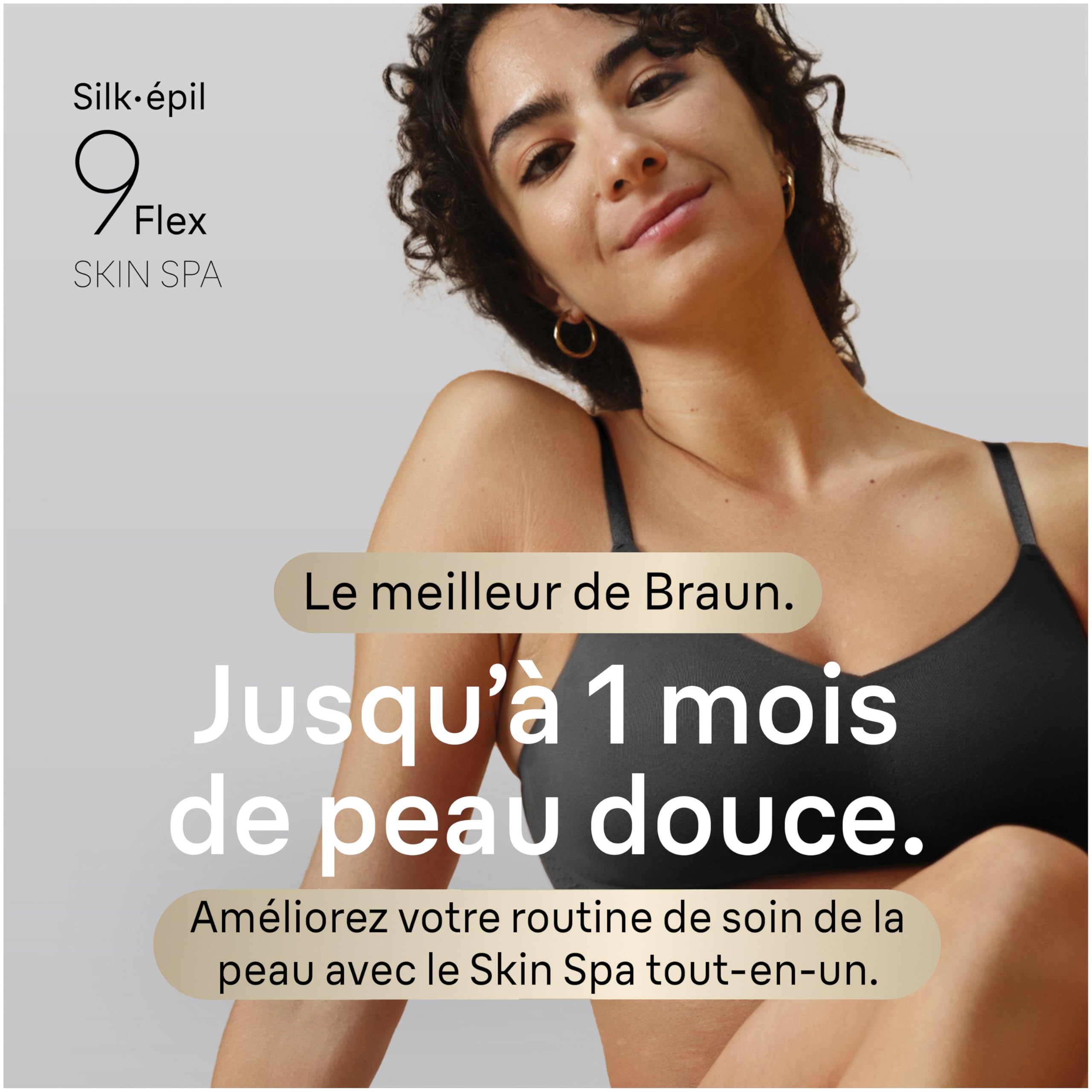Braun Epilateur Electrique Femme Silk Epil 9, 9-681 3D FaceSpa, Blanc et Or – Etanche, Tête Flexible à 360°, Coffret Epilation Tout-en-Un, Mini Rasoir Visage, Brosse Exfoliante, Sabot Tondeuse