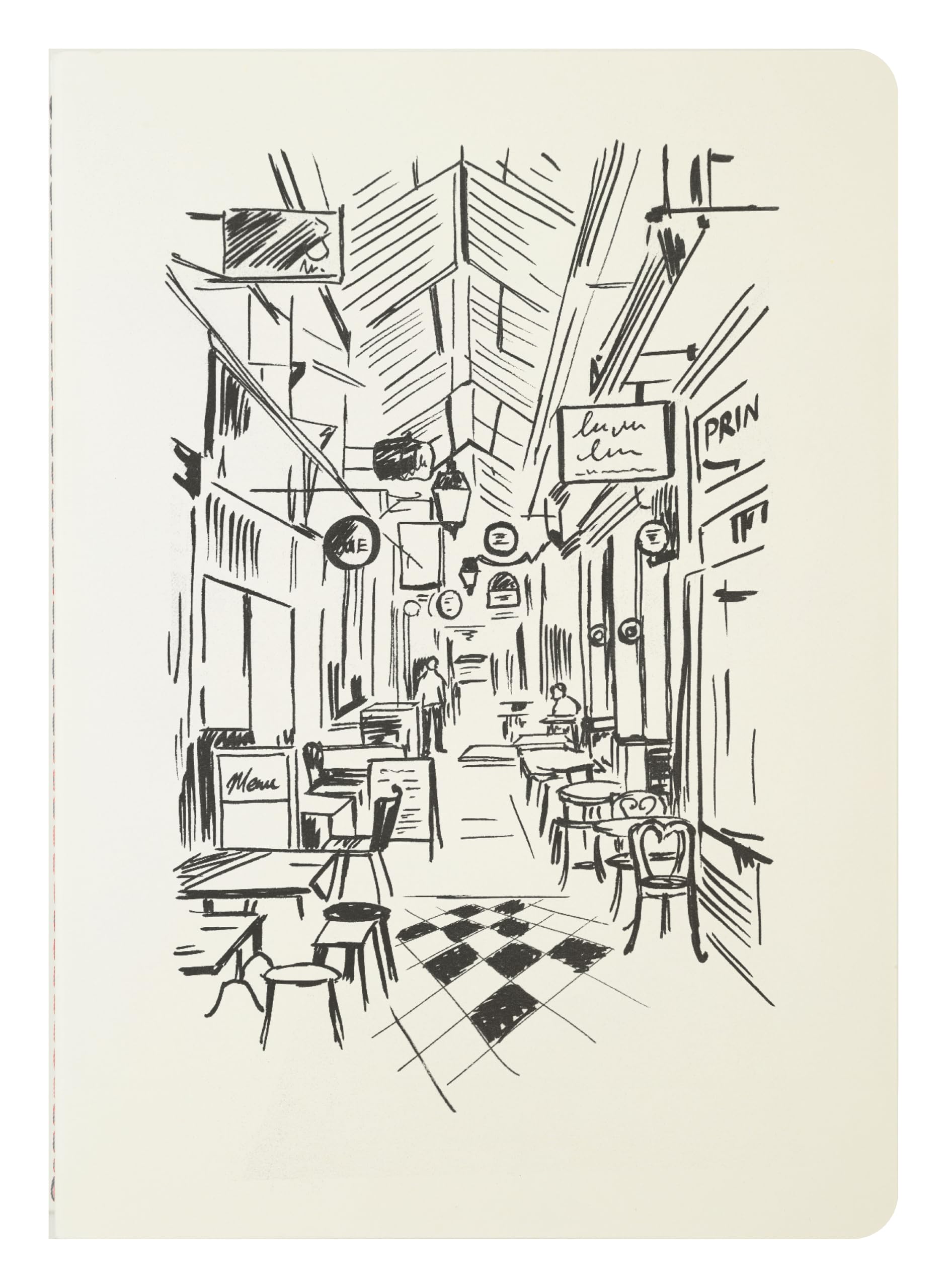 Jacques Herbin 93099T - Cahier A5, Passage des Panoramas, 32 Pages lignées, 120g Ivoire, piqué cousu fil.