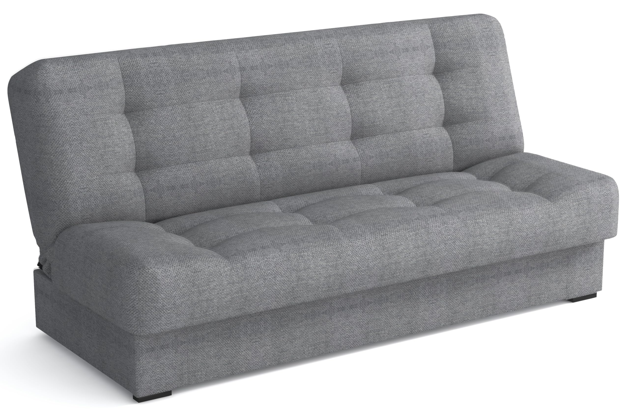Schlafsofa mit Bettkasten Livia, Schlafcouch 170cm Breit, Sofa mit Schlaffunktion, Federkern, Klappsofa mit Bettfunktion, Zusätzlicher Stauraum, Praktisch und Funktionell, Sofa Grau